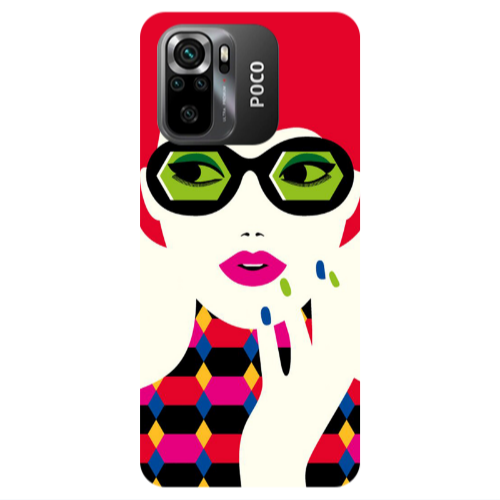 Xiaomi Poco M5 s Red hair girl Transparent Silicone TPU Θήκη