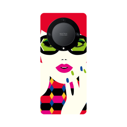 Honor Magic5 Lite 5G Red hair girl Transparent Silicone TPU Θήκη