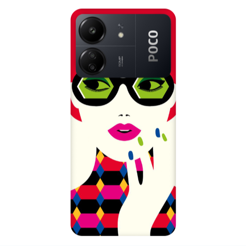 Xiaomi Poco C65 Red hair girl Transparent Silicone TPU Θήκη