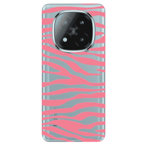 Xiaomi Redmi Note 14 Pro + 5g Pink Zebra Transparent Silicone TPU Θήκη