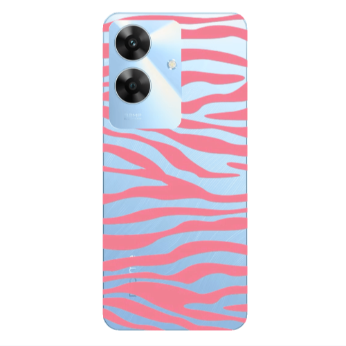 Realme Note 60 Pink Zebra Transparent Silicone TPU Θήκη