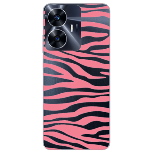 Realme Note 50 Pink Zebra Transparent Silicone TPU Θήκη