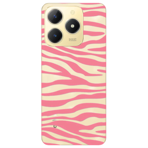 Realme C61 Pink Zebra Transparent Silicone TPU Θήκη