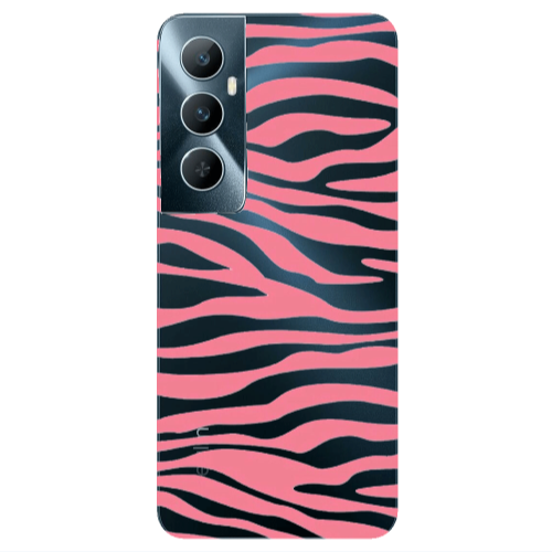 Realme C65 Pink Zebra Transparent Silicone TPU Θήκη