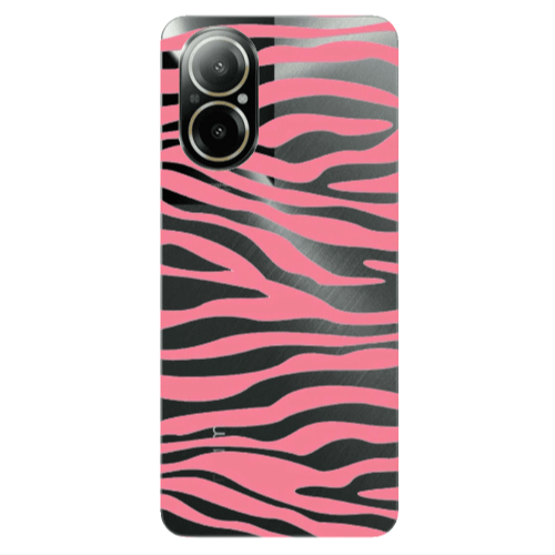 Realme C67 Pink Zebra Transparent Silicone TPU Θήκη