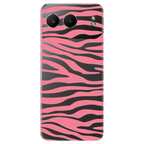 Oneplus Nord 4 Pink Zebra Transparent Silicone TPU Θήκη