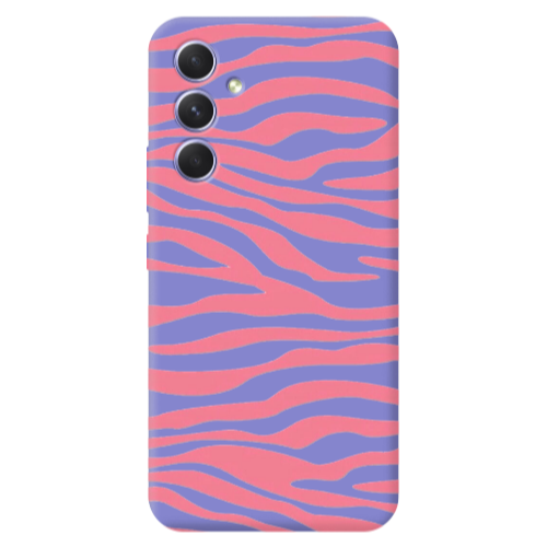 Samsung A36 Pink Zebra Purple Colored Silicone TPU Θήκη