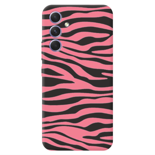 Samsung A36 Pink Zebra Black Colored Silicone TPU Θήκη