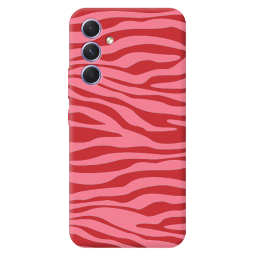 Samsung A36 Pink Zebra Red Colored Silicone TPU Θήκη