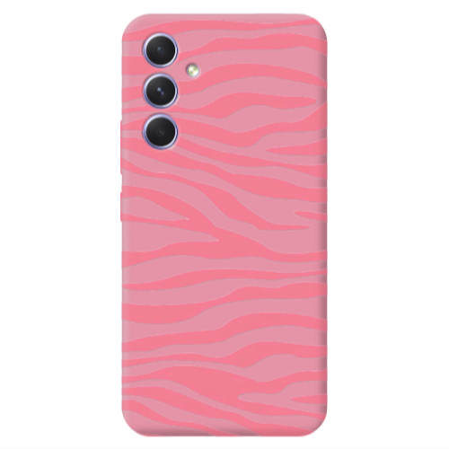 Samsung A56 Pink Zebra Pink Colored Silicone TPU Θήκη