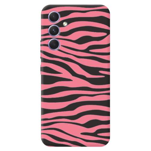 Samsung A56 Pink Zebra Black Colored Silicone TPU Θήκη