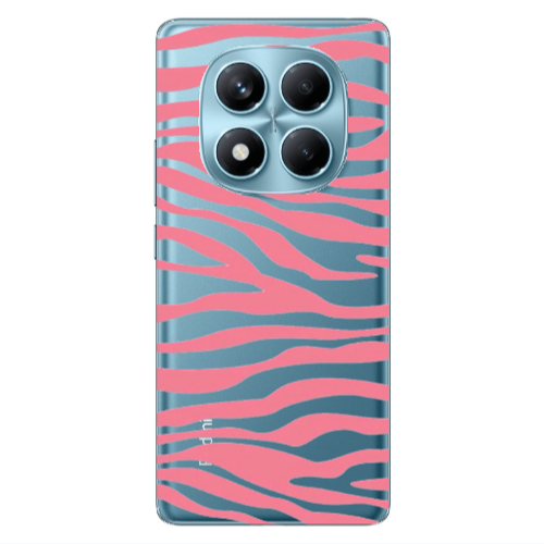 Xiaomi Redmi Note 14 Pro Pink Zebra Transparent Silicone TPU Θήκη