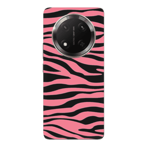 Honor Magic 7 Lite Pink Zebra Black Colored Silicone TPU Θήκη