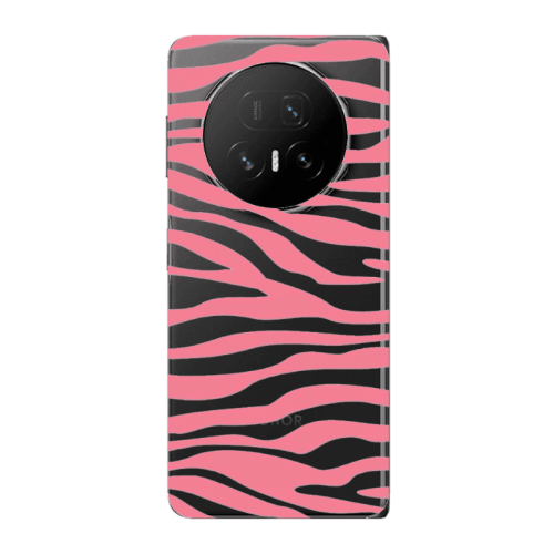 Honor Magic V5 Pink Zebra Transparent Silicone TPU Θήκη