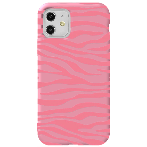 Apple iPhone 11  Pink Zebra Pink Colored Silicone TPU Θήκη