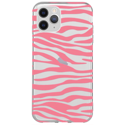 Apple iPhone 13 Pro Max Pink Zebra Transparent Silicone TPU Θήκη