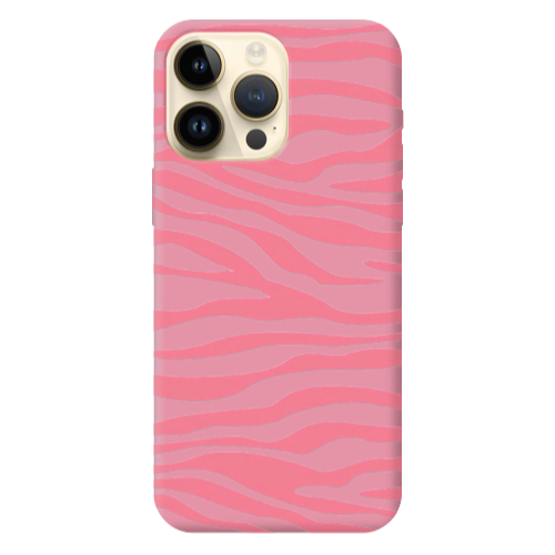 Apple iPhone 13 Pro Max Pink Zebra Pink Colored Silicone TPU Θήκη