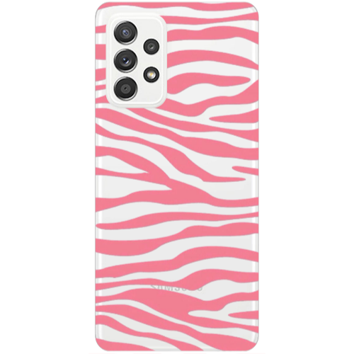 Samsung A52 Pink Zebra Transparent Silicone TPU Θήκη