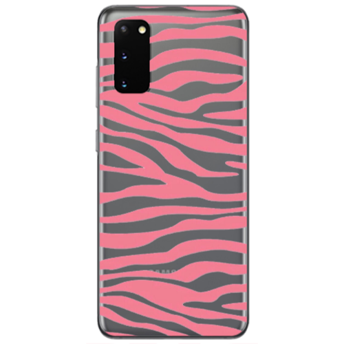 Samsung S20 Pink Zebra Transparent Silicone TPU Θήκη
