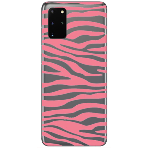 Samsung S20 Plus Pink Zebra Transparent Silicone TPU Θήκη