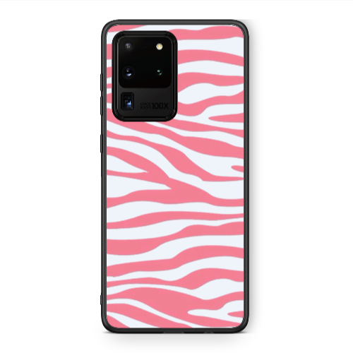 Samsung S20 Ultra Pink Zebra Black Glossy Θήκη