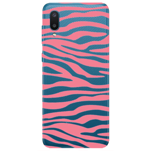 Samsung A02 Pink Zebra Transparent Silicone TPU Θήκη