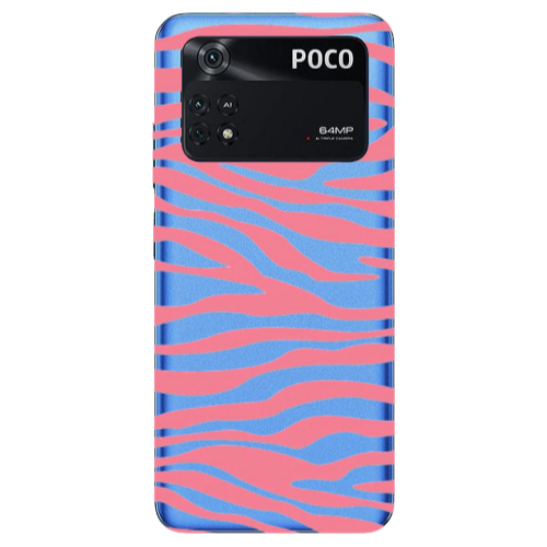 Xiaomi Poco M4 Pro 4G Pink Zebra Transparent Silicone TPU Θήκη