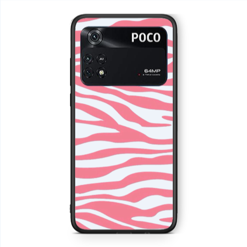 Xiaomi Poco M4 Pro 4G Pink Zebra Black Glossy Θήκη
