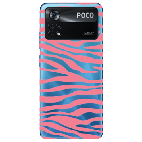 Xiaomi Poco X4 Pro Pink Zebra Transparent Silicone TPU Θήκη