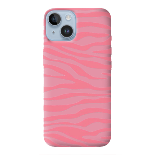 Apple iPhone 14  Pink Zebra Pink Colored Silicone TPU Θήκη
