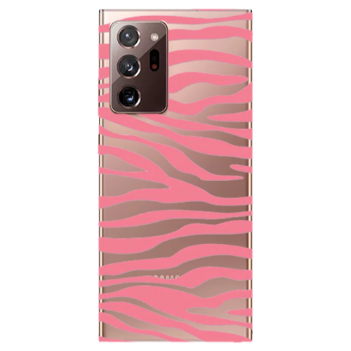 Samsung Note 20 Ultra Pink Zebra Transparent Silicone TPU Θήκη