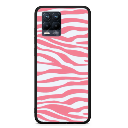 Realme 8  Pink Zebra Black Glossy Θήκη
