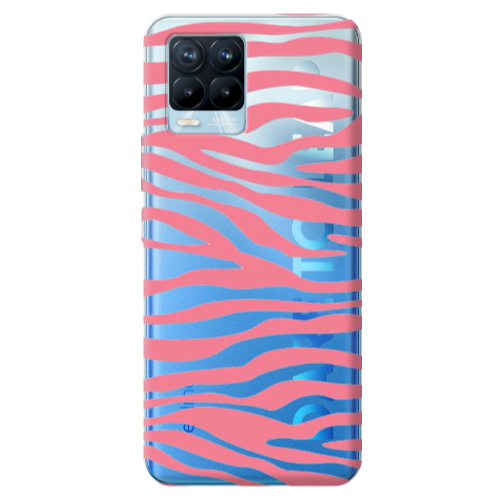 Realme 8 Pro Pink Zebra Transparent Silicone TPU Θήκη