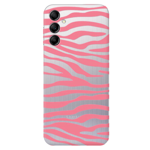 Samsung A24 Pink Zebra Transparent Silicone TPU Θήκη
