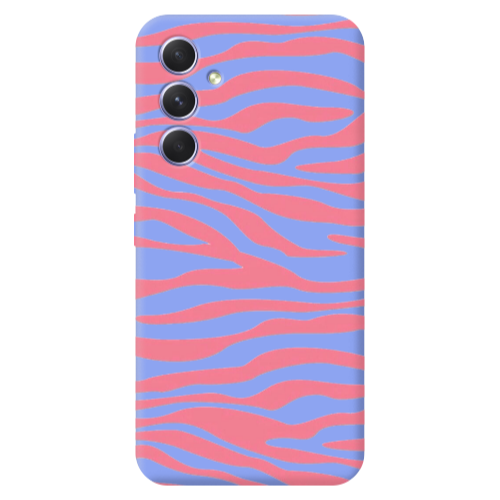 Samsung A54 Pink Zebra Light Purple Colored Silicone TPU Θήκη