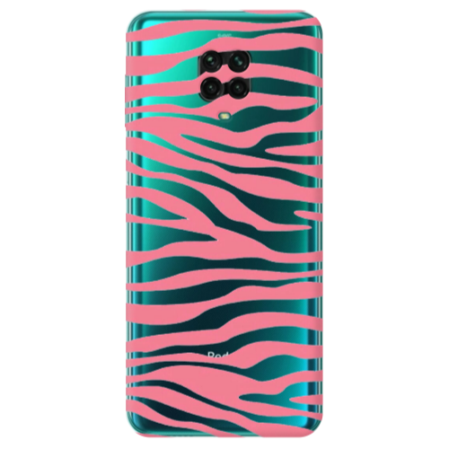 Xiaomi Redmi Note 9S Pink Zebra Transparent Silicone TPU Θήκη