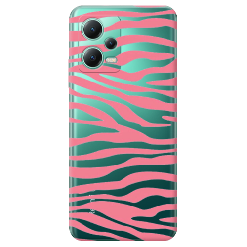 Xiaomi Redmi Note 12 Pro 5G Pink Zebra Transparent Silicone TPU Θήκη
