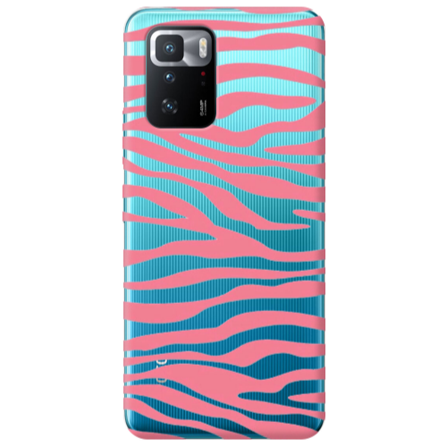 Xiaomi Poco X3 GT Pink Zebra Transparent Silicone TPU Θήκη