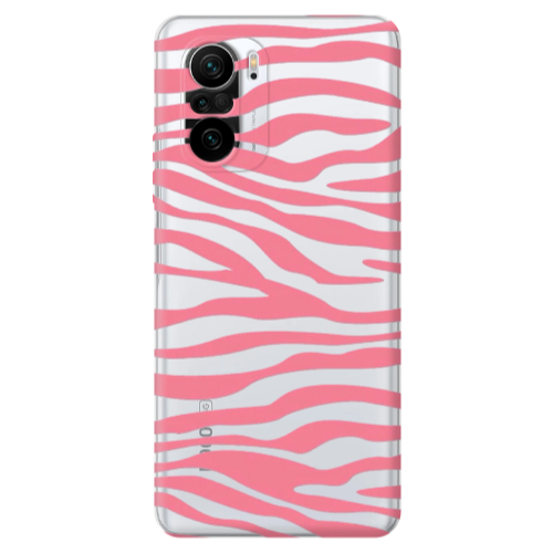 Xiaomi Poco F3 Pink Zebra Transparent Silicone TPU Θήκη