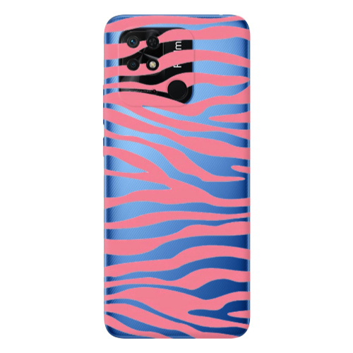 Xiaomi Poco C40 Pink Zebra Transparent Silicone TPU Θήκη