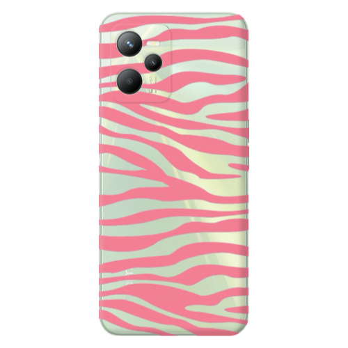 Realme C35 Pink Zebra Transparent Silicone TPU Θήκη