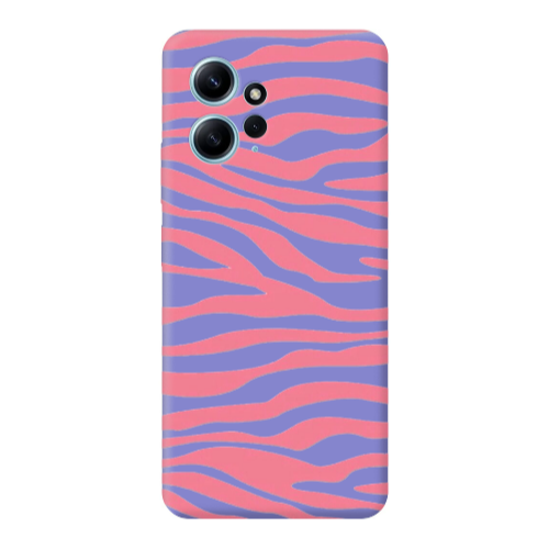 Xiaomi Redmi Note 12 4G Pink Zebra Purple Colored Silicone TPU Θήκη