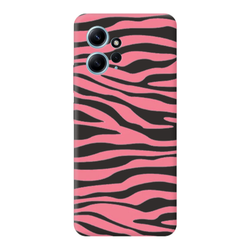 Xiaomi Redmi Note 12 4G Pink Zebra Black Colored Silicone TPU Θήκη