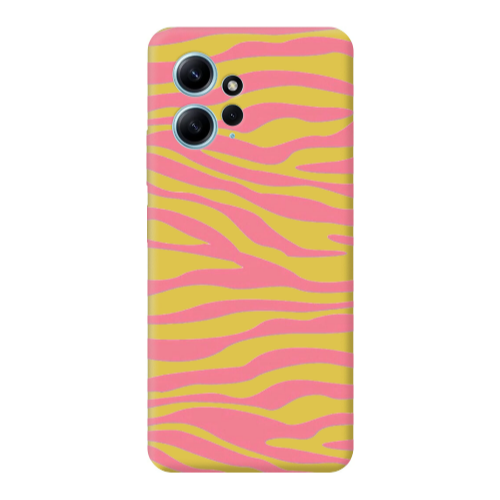 Xiaomi Redmi Note 12 4G Pink Zebra Yellow Colored Silicone TPU Θήκη