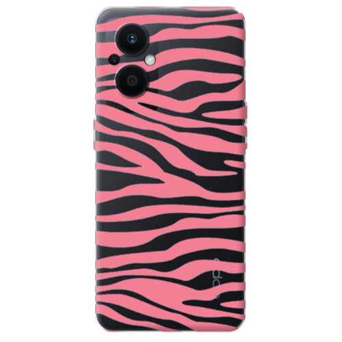 Oppo Reno 7 Lite Pink Zebra Transparent Silicone TPU Θήκη