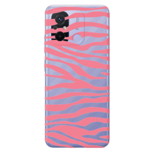 Xiaomi Redmi 12C Pink Zebra Transparent Silicone TPU Θήκη