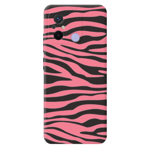 Xiaomi Redmi 12C Pink Zebra Black Colored Silicone TPU Θήκη