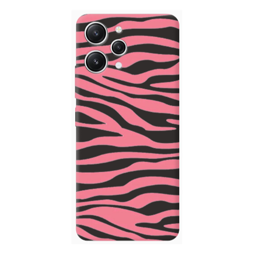 Xiaomi Redmi 12 Pink Zebra Black Colored Silicone TPU Θήκη