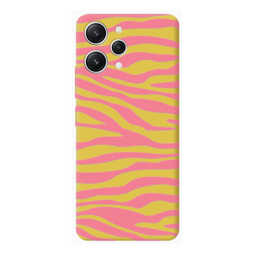 Xiaomi Redmi 12 Pink Zebra Yellow Colored Silicone TPU Θήκη