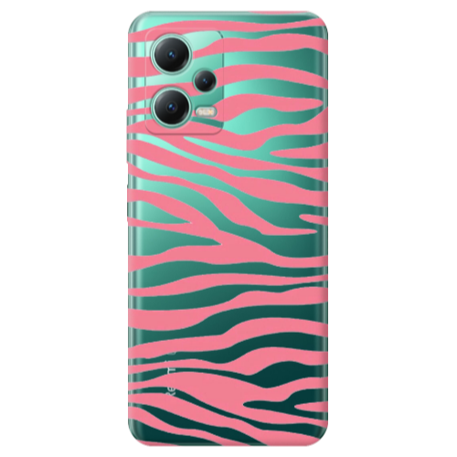 Xiaomi Redmi Note 12 Pro Plus 5G Pink Zebra Transparent Silicone TPU Θήκη